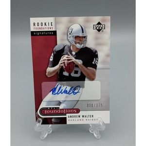 Andrew Walter, Oakland Raiders, Autographed Rookie Football Card